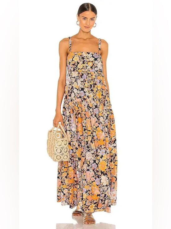 Free People Dresses & Skirts - Free People Park Slope Floral Maxi Dress Dark Combo Size Small Oversized